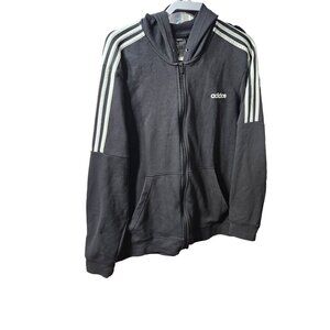 Adidas Black & White Hooded Zip-Up Sweatshirt XL